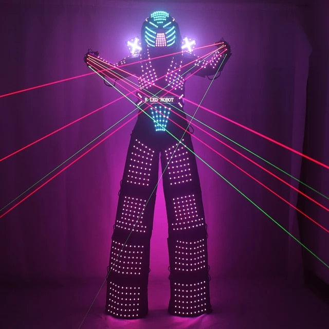 Led Predator Costume Rave Outfit Trajes luminosos