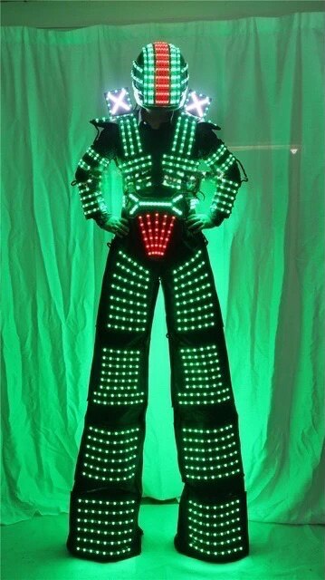 LED Light Robot Costume Clothing event kryoman costume led disfraz de robot