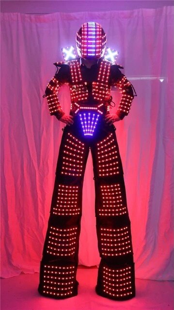 LED Light Robot Costume Clothing event kryoman costume led disfraz de robot