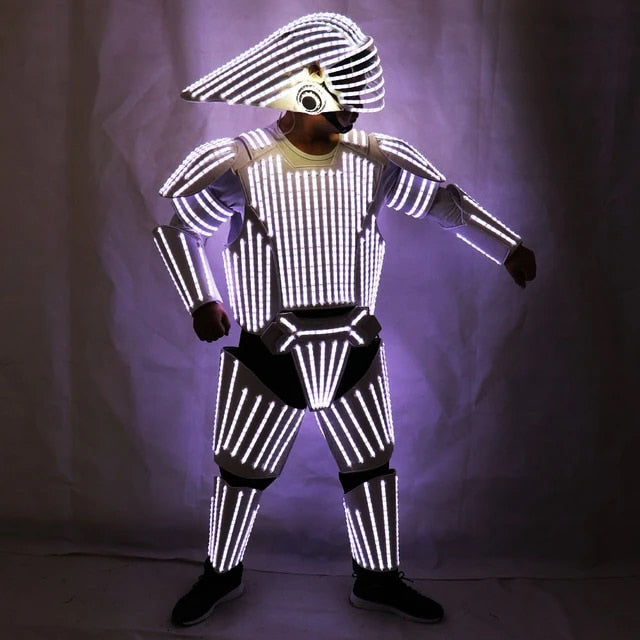 White LED Robot Suit Clothing Star Wars White Soldiers Cosplay performance Clothing