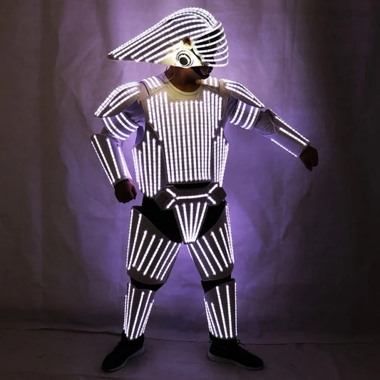 Traje de Robot LED blanco ropa Star Wars soldados blancos Cosplay ropa de actuación