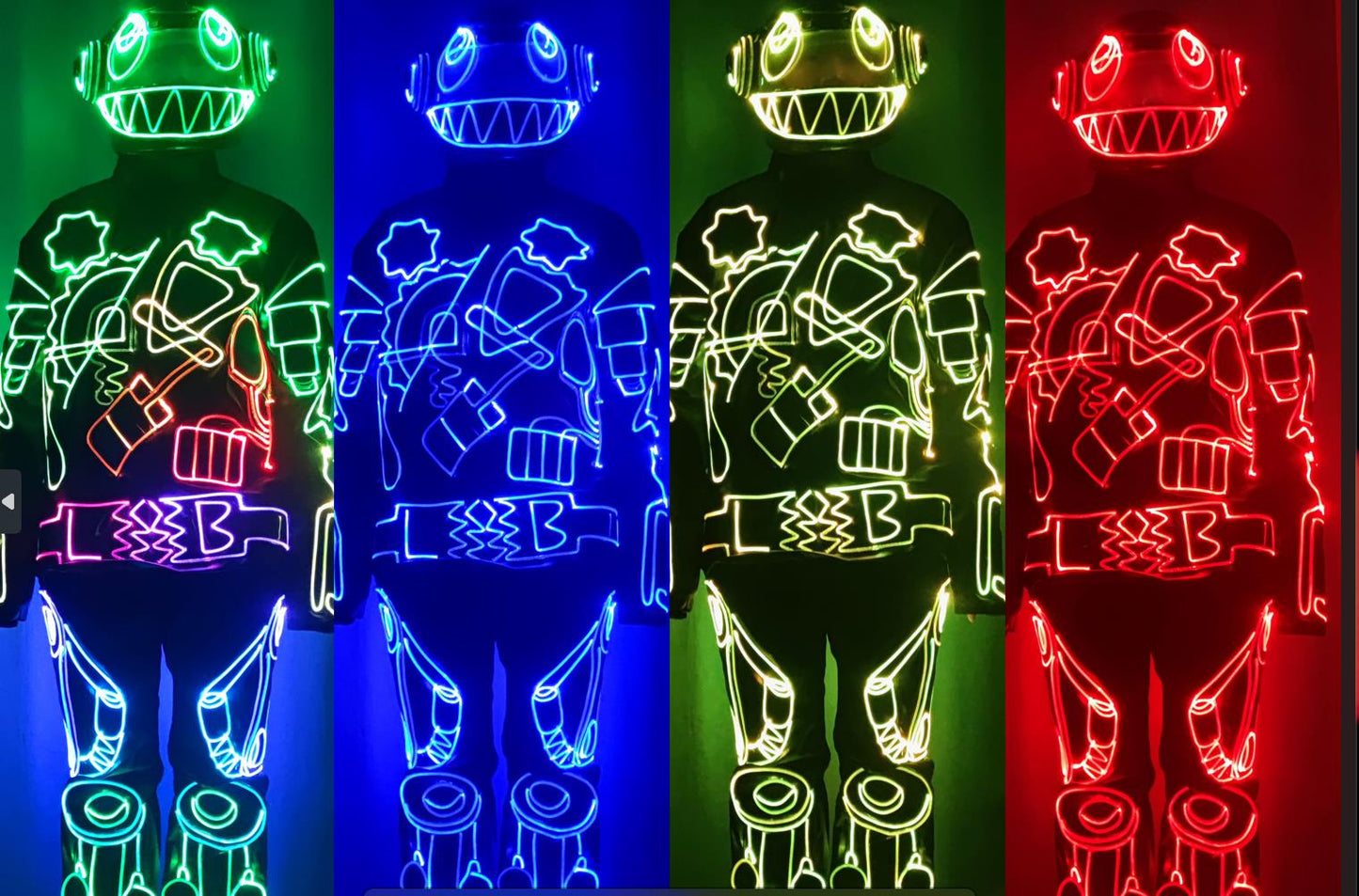 LED 発光ダンス衣装服 Led ヘルメット光るロボットスーツステージ服ダンスウェア Dj 衣装