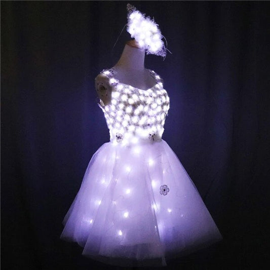 LED コスチューム バレエ チュチュ LED ドレス ダンス スカート ウェディング パーティー