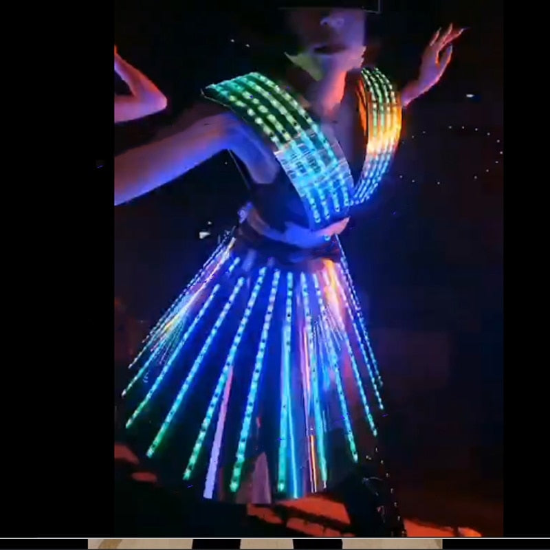 Ropa luminosa Led club nocturno DJDS Bar cantante Gogo disfraz