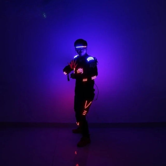 新しい LED 発光鎧ライトアップ衣装ダンスパフォーマンス服 DJ ステージダンス着用