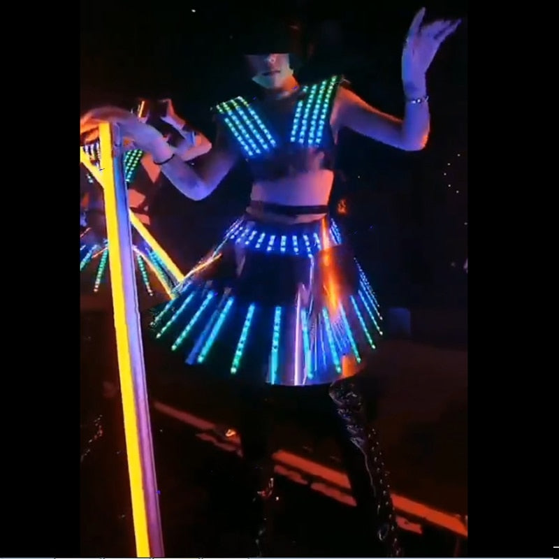 Ropa luminosa Led club nocturno DJDS Bar cantante Gogo disfraz