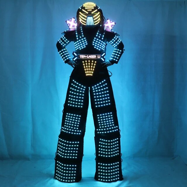 Led Predator Costume Rave Outfit Trajes luminosos