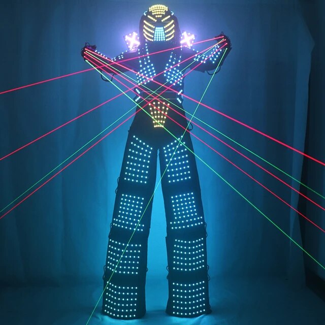 Led Predator Costume Rave Outfit Trajes luminosos