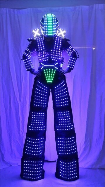 LED Light Robot Costume Clothing event kryoman costume led disfraz de robot