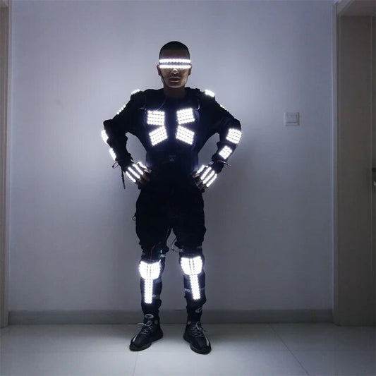 Nuevo diseño Flashing Laser Led Armor Disfraces Gafas Guantes