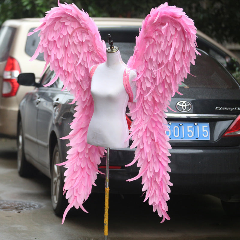 Super Large Victoria Pink Feather Angel Wings Costume super-large-victoria-pink-feather-angel-wings-costume