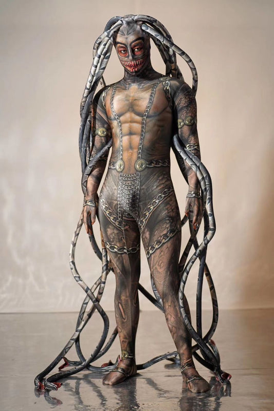 Disfraces de serpiente alienígena con estampado de evento de fiesta de Halloween