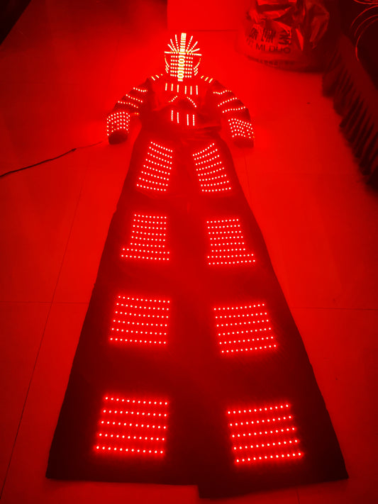 Traje de robot LED Disfraz de caminante en zancos iluminado