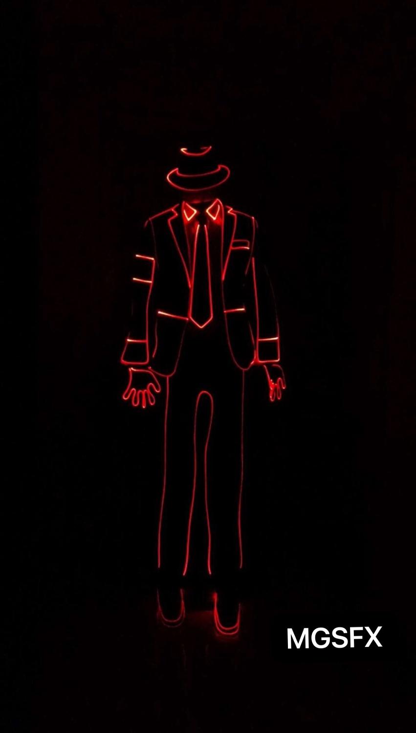 Traje de baile LED de fibra óptica Michael Jackson