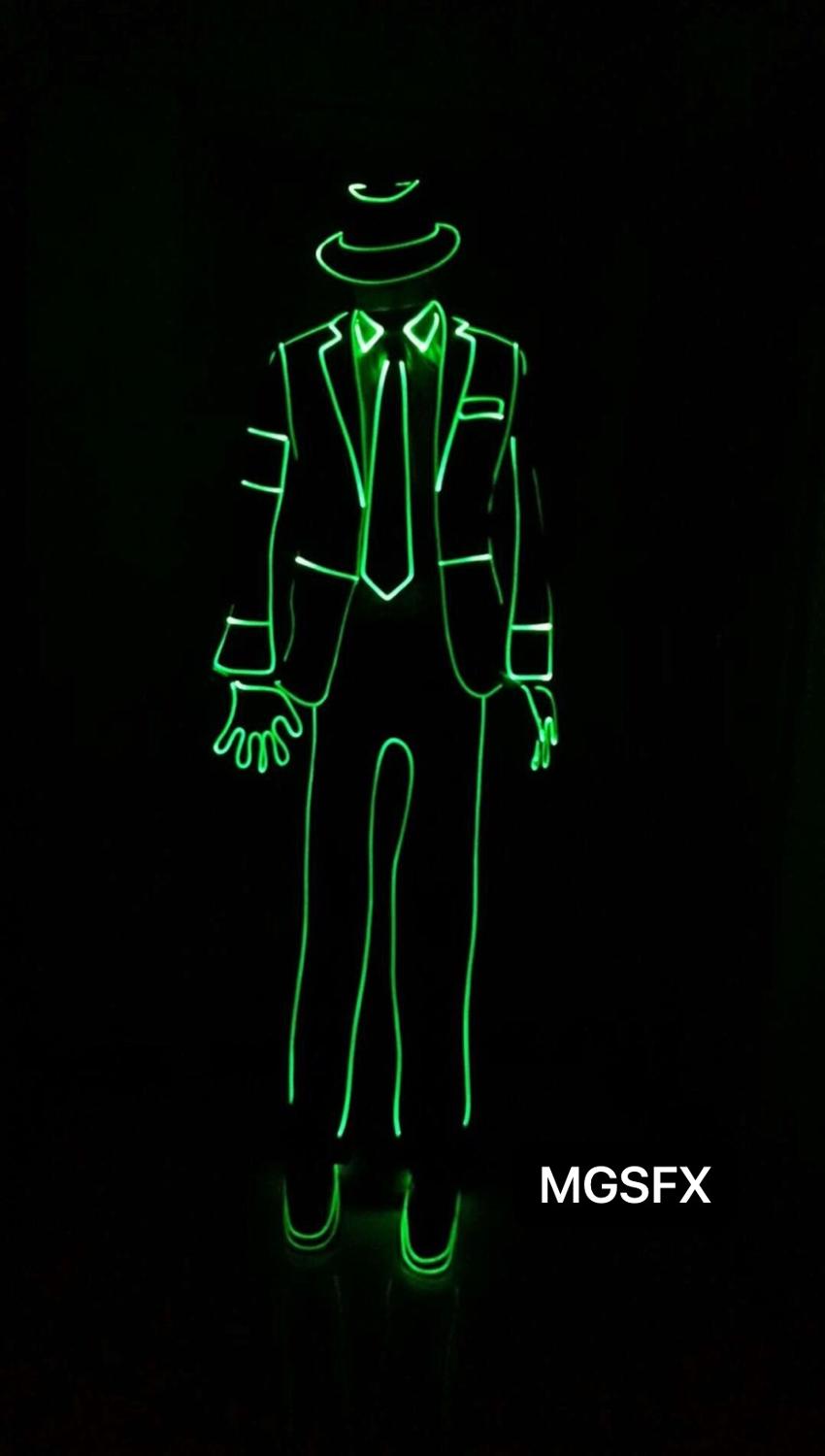 Traje de baile LED de fibra óptica Michael Jackson