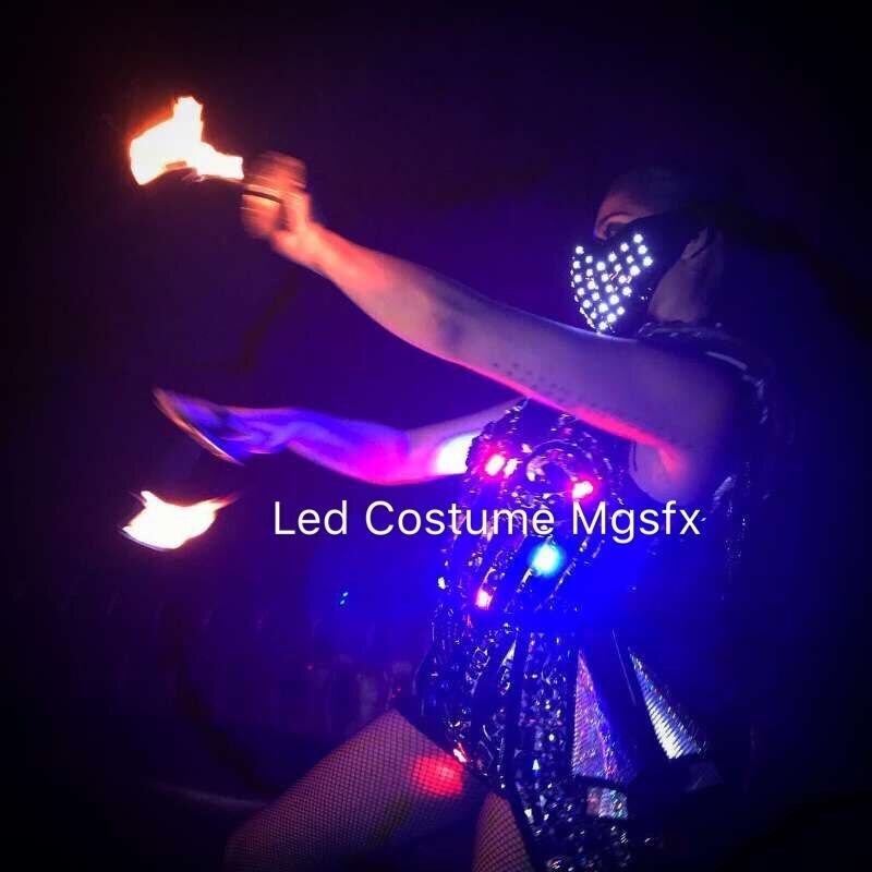 女性レーザー LED コスチューム