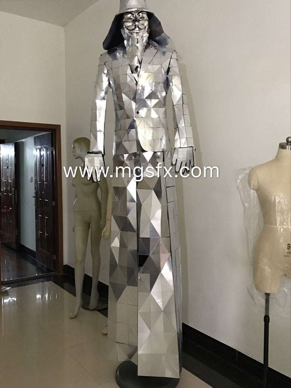 Stilts walker Mirror Robot Costume