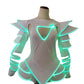 Disfraz de mujer con luz LED para mujer Vestido de baile de leotardo