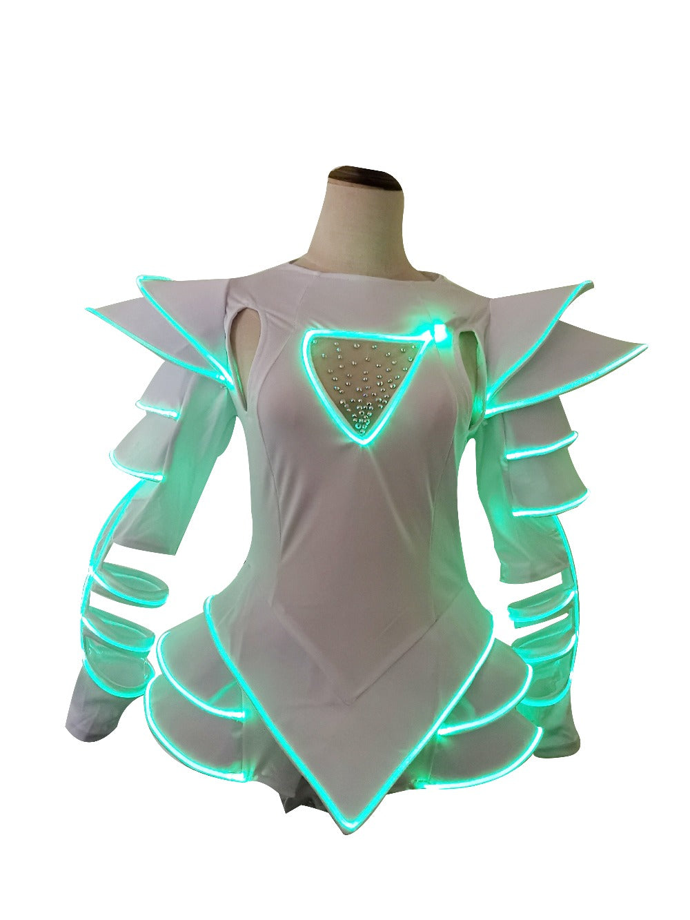 Disfraz de mujer con luz LED para mujer Vestido de baile de leotardo