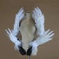 Disfraz de alas de ángel con plumas blancas de Victoria Fotografía de pasarela