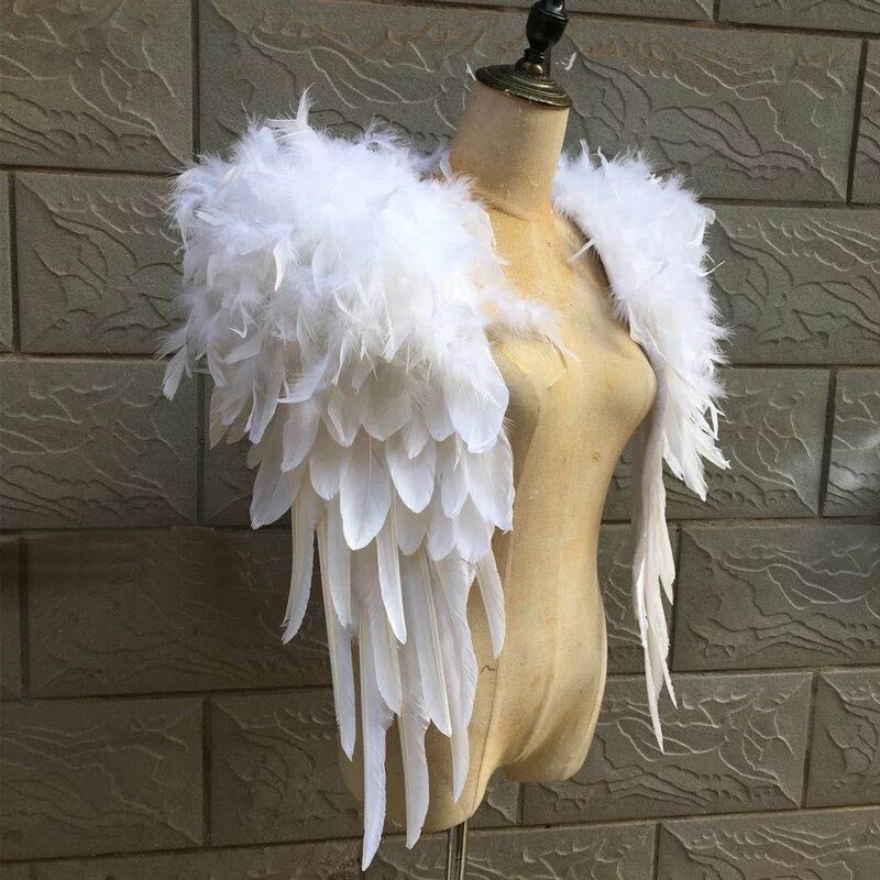 Disfraz de alas de ángel de pluma rosa Victoria