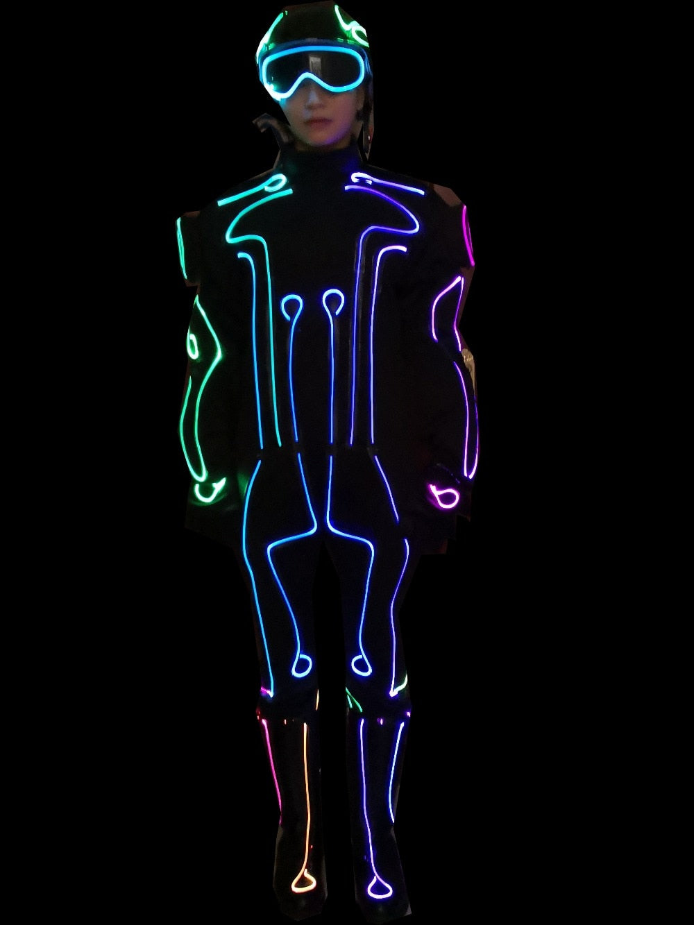 Disfraz de discoteca de guerrero LED