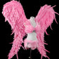 Disfraz de alas de ángel de pluma rosa Victoria súper grande