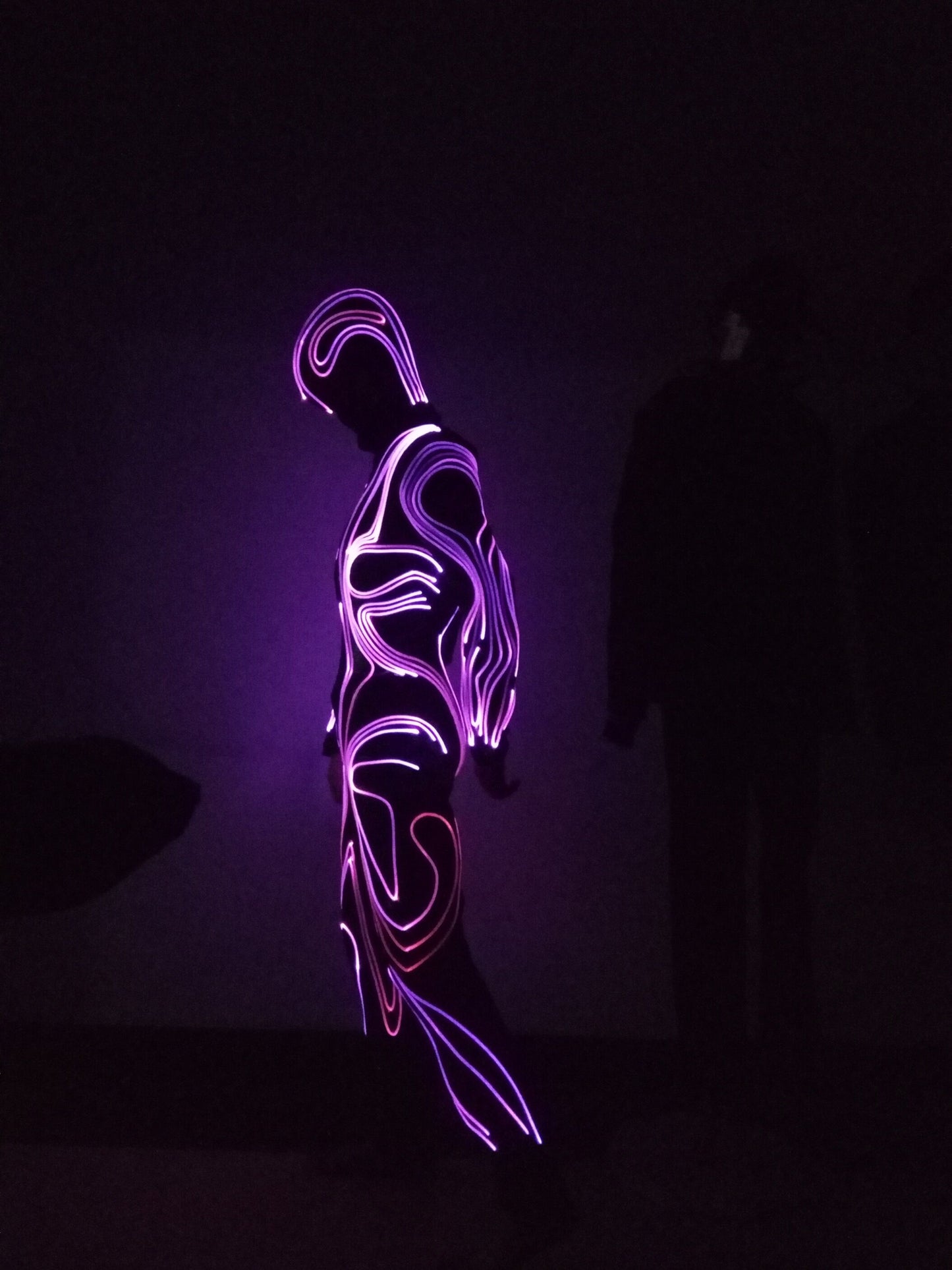Body de luz LED de fibra óptica de baile de mujer sexy