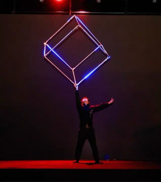 RGB LED Cubo Acrobacias Triángulo Iluminación Escenario Prop