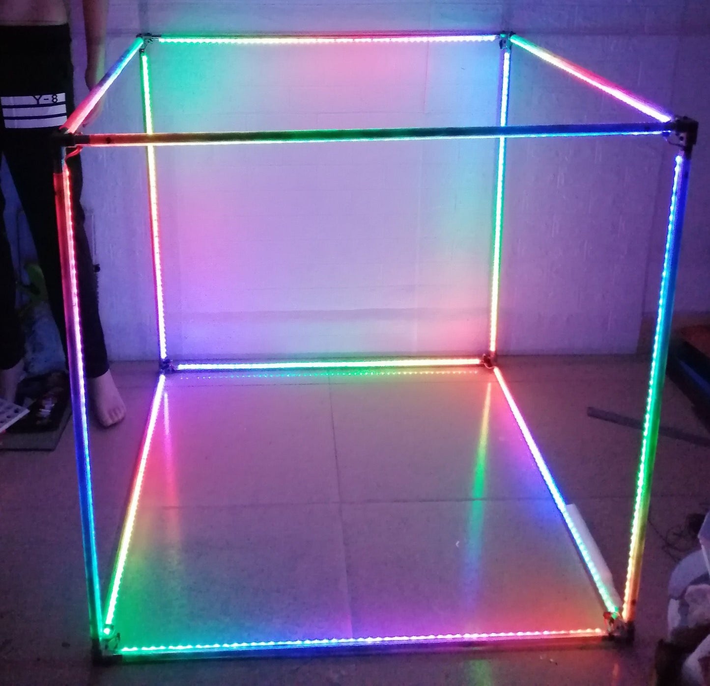 RGB LED Cube Acrobatics Triangle Lighting Stage Prop