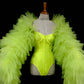 Fluorescent Green Bodysuit Lace Cake Sleeves Sets