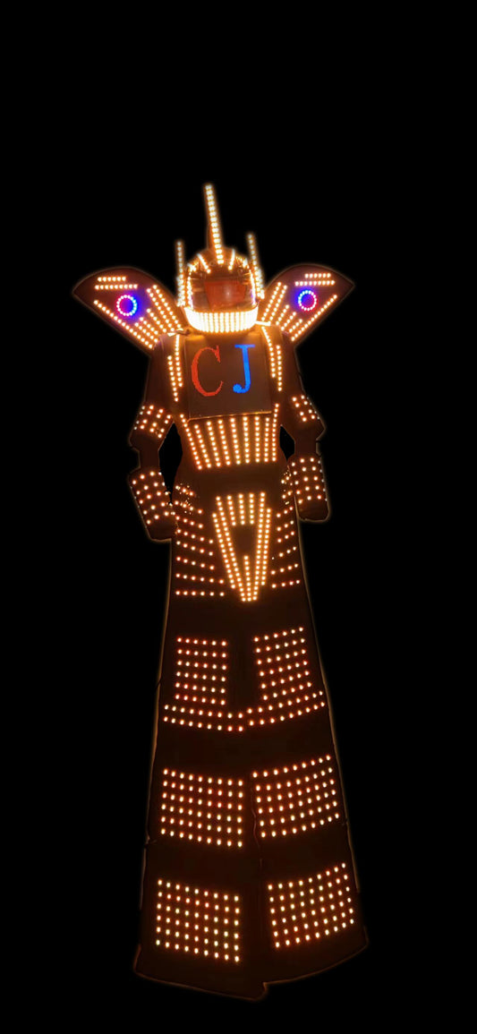 Disfraz de robot con pantalla LED